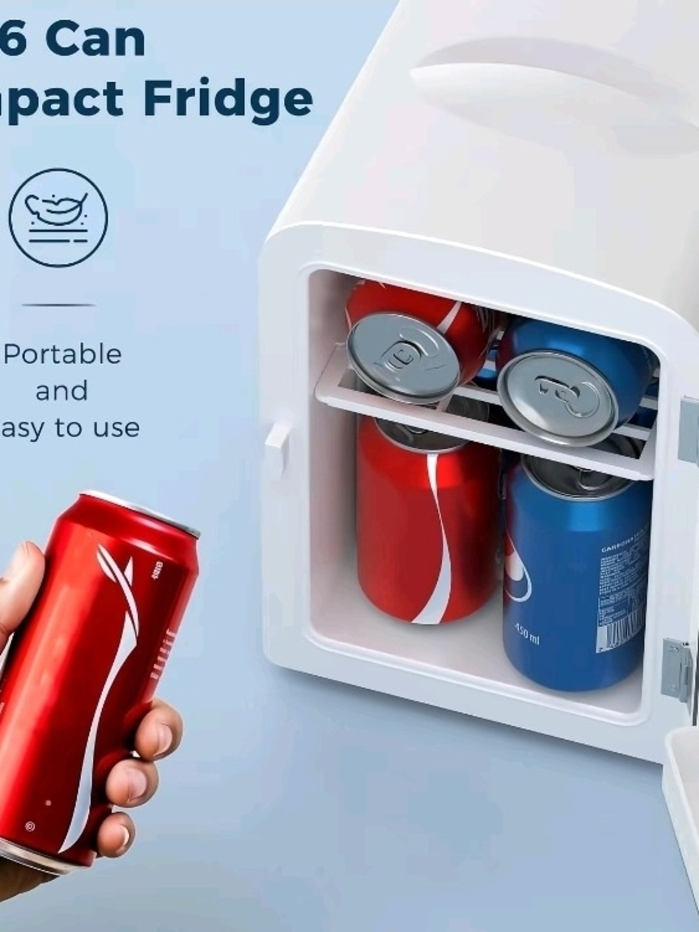White LED Lighted Cosmetic Fridge with Mirror - Picture 5 of 8